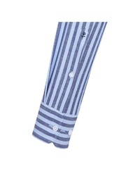 weißes und blaues vertikal gestreiftes Businesshemd von Seidensticker