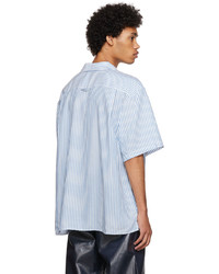 weißes und blaues vertikal gestreiftes Kurzarmhemd von Eytys