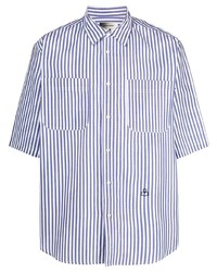 weißes und blaues vertikal gestreiftes Kurzarmhemd von Isabel Marant