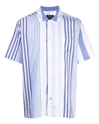 weißes und blaues vertikal gestreiftes Kurzarmhemd von Polo Ralph Lauren