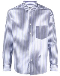 weißes und blaues vertikal gestreiftes Langarmhemd von Isabel Marant