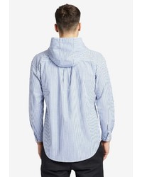 weißes und blaues vertikal gestreiftes Langarmhemd von khujo