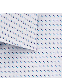 weißes und dunkelblaues gepunktetes Businesshemd von Etro