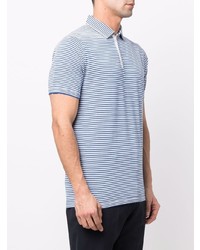 weißes und dunkelblaues horizontal gestreiftes Polohemd von Aspesi