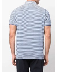 weißes und dunkelblaues horizontal gestreiftes Polohemd von Aspesi