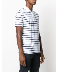 weißes und dunkelblaues horizontal gestreiftes Polohemd von Polo Ralph Lauren