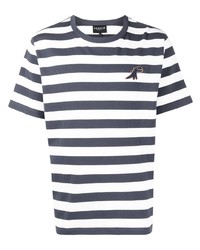 weißes und dunkelblaues horizontal gestreiftes T-Shirt mit einem Rundhalsausschnitt von SPORT b. by agnès b.