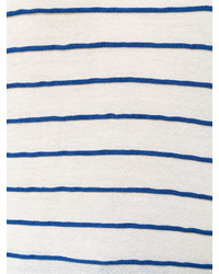 weißes und dunkelblaues horizontal gestreiftes T-Shirt mit einem Rundhalsausschnitt von Sonia Rykiel