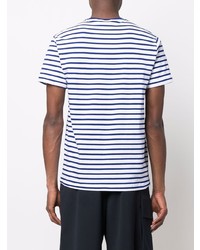 weißes und dunkelblaues horizontal gestreiftes T-Shirt mit einem Rundhalsausschnitt von Polo Ralph Lauren