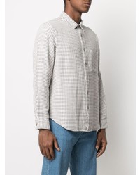weißes und dunkelblaues Langarmhemd mit Vichy-Muster von Levi's