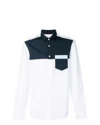 weißes und dunkelblaues Langarmhemd von Kenzo