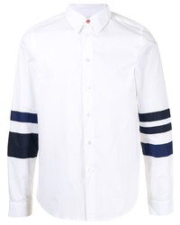 weißes und dunkelblaues Langarmhemd von PS Paul Smith