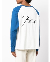 weißes und dunkelblaues Langarmshirt von Rhude