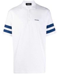 weißes und dunkelblaues Polohemd von DSQUARED2