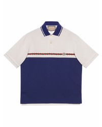 weißes und dunkelblaues Polohemd von Gucci