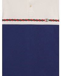 weißes und dunkelblaues Polohemd von Gucci