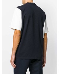weißes und dunkelblaues T-Shirt mit einem Rundhalsausschnitt von Marni