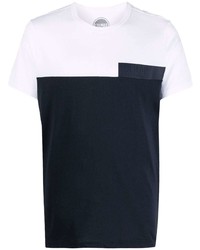 weißes und dunkelblaues T-Shirt mit einem Rundhalsausschnitt von Colmar