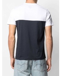 weißes und dunkelblaues T-Shirt mit einem Rundhalsausschnitt von Colmar