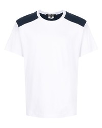weißes und dunkelblaues T-Shirt mit einem Rundhalsausschnitt von Comme des Garcons Homme Deux