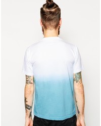 weißes und dunkelblaues T-Shirt mit einem Rundhalsausschnitt von American Apparel