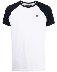 weißes und dunkelblaues T-Shirt mit einem Rundhalsausschnitt von Hydrogen