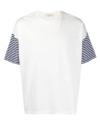 weißes und dunkelblaues T-Shirt mit einem Rundhalsausschnitt von Ma'ry'ya