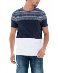 weißes und dunkelblaues T-Shirt mit einem Rundhalsausschnitt von SALSA