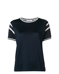 weißes und dunkelblaues T-Shirt mit einem Rundhalsausschnitt von T by Alexander Wang
