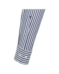 weißes und dunkelblaues vertikal gestreiftes Businesshemd von Seidensticker