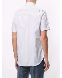 weißes und dunkelblaues vertikal gestreiftes Kurzarmhemd von Kent & Curwen