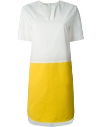 weißes und gelbes gerade geschnittenes Kleid von Cédric Charlier