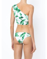 weißes und grünes bedrucktes Bikinioberteil von BRIGITTE