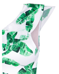 weißes und grünes bedrucktes Bikinioberteil von BRIGITTE