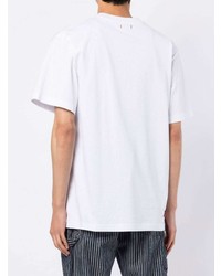 weißes und grünes bedrucktes T-Shirt mit einem Rundhalsausschnitt von Clot