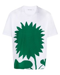 weißes und grünes bedrucktes T-Shirt mit einem Rundhalsausschnitt von Craig Green