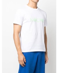 weißes und grünes bedrucktes T-Shirt mit einem Rundhalsausschnitt von Koché