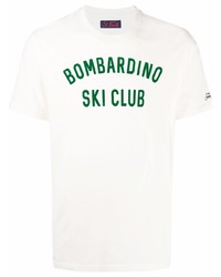 weißes und grünes bedrucktes T-Shirt mit einem Rundhalsausschnitt von MC2 Saint Barth