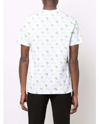 weißes und grünes bedrucktes T-Shirt mit einem Rundhalsausschnitt von Puma