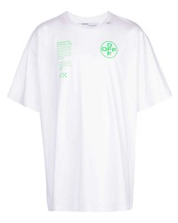 weißes und grünes bedrucktes T-Shirt mit einem Rundhalsausschnitt von Off-White