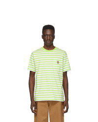 weißes und grünes horizontal gestreiftes T-Shirt mit einem Rundhalsausschnitt von CARHARTT WORK IN PROGRESS