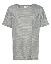 weißes und grünes horizontal gestreiftes T-Shirt mit einem Rundhalsausschnitt von Onia