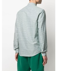 weißes und grünes Langarmhemd mit Vichy-Muster von Ami Paris