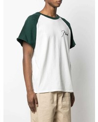 weißes und grünes T-Shirt mit einem Rundhalsausschnitt von Rhude