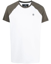 weißes und grünes T-Shirt mit einem Rundhalsausschnitt von Hydrogen