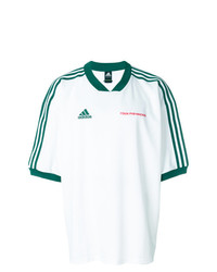 weißes und grünes T-Shirt mit einem V-Ausschnitt von Gosha Rubchinskiy