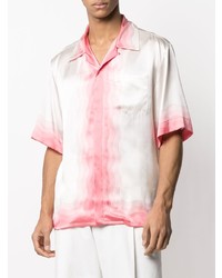 weißes und rosa bedrucktes Kurzarmhemd von Casablanca
