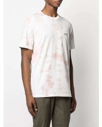 weißes und rosa Mit Batikmuster T-Shirt mit einem Rundhalsausschnitt von A.P.C.