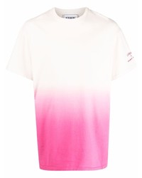 weißes und rosa T-Shirt mit einem Rundhalsausschnitt von Iceberg