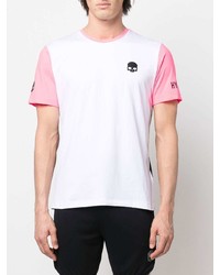 weißes und rosa T-Shirt mit einem Rundhalsausschnitt von Hydrogen